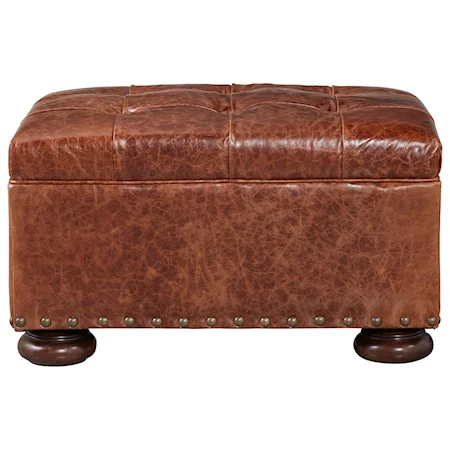 Traditional Ottoman with Stacked Bun Feet
